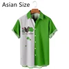 Simple St. Patrick's Day 3D Printed Shirts For Men Summer Casual Short Sleeve Lapel Button Shirt Loose Holiday Gift Blouse Tops 4