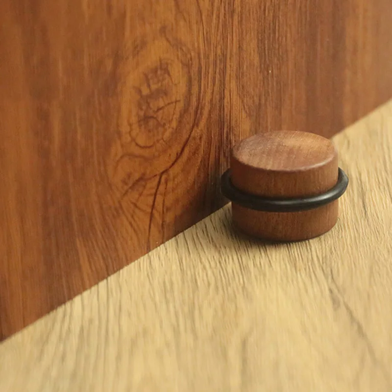 Door Stopper Wood Cylindrical Floor Mount Door Stop Bumper Non-magnetic Holder Catch Double-sided Adhesive Sheets Punch Free silicone door stopper,door stopper bumpers,door stopper,silicone rubber bumpers
