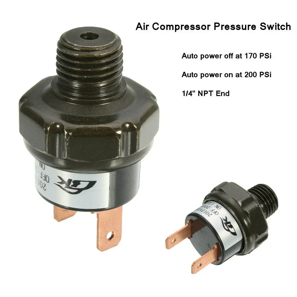 Dimension: Length: 45.5mm Width: 26.7mm Air Compressor Tank Pressure Switch 170 Psi On-200 Psi Off Air Ride Suspension