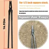 Blacksmithing Forge Tongs Kit 5PCS For Knife Making Tongs, - Flat & Square Jaw & Bolt & Blade & Wolf Jaw Tongs 6