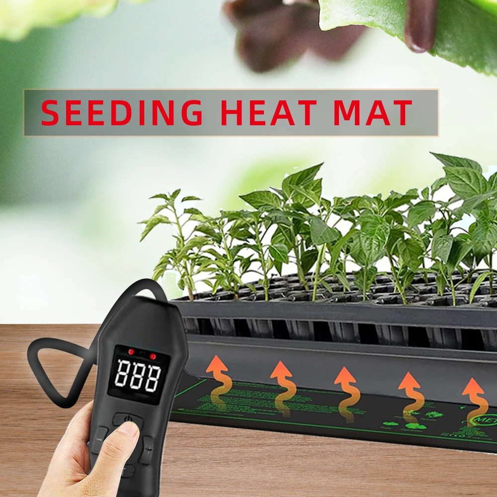 50W Seedling Heating Mat Adjustable Thermostat Setting 20℃ to 45℃ for Winter Plants Nursery Warm Seed Germination Grow