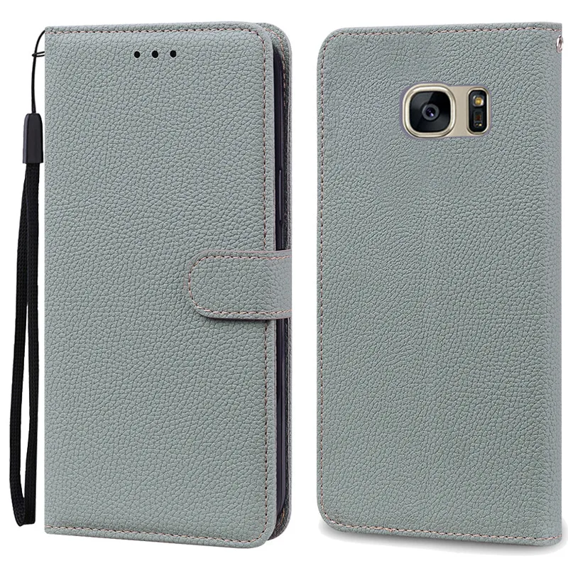 Luxury Leather Wallet Flip Case - Soft Protective Cover for Samsung Galaxy S7 Edge