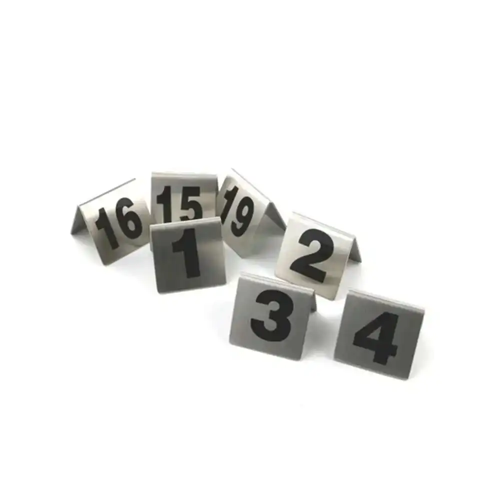 10pcs Double-sides Stainless Steel Table Sign Card Number Card Wedding Restaurant Cafe Bar Place Desk Holder place card holders,place cards,wedding table numbers,floral card holders