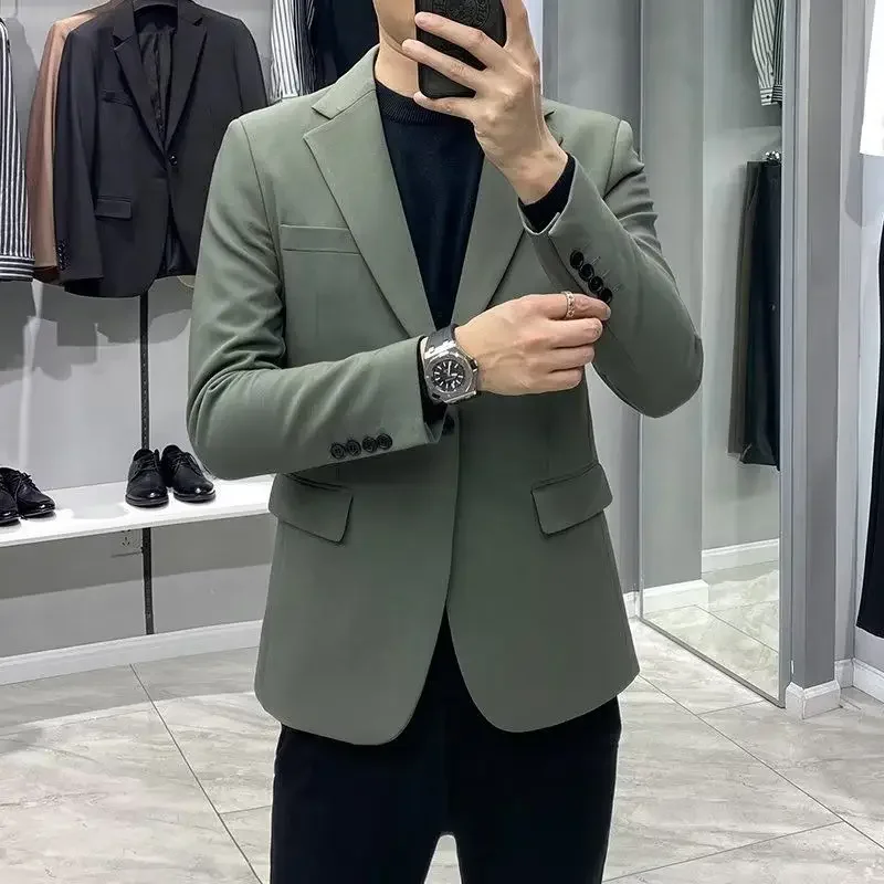 thumbnail image 1 of Chaqueta corta para hombre, abrigos cortos, para fiesta, tallas grandes, trajes y blazers para hombre, ropa informal, elegante, sencilla, con botones, 1 of 5