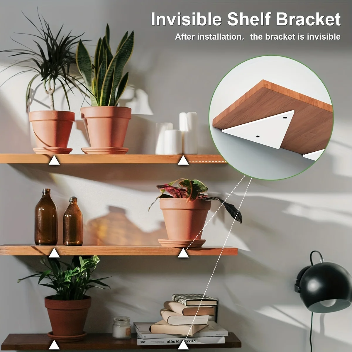 Shelf Bracket 5.5 Inch Triangle Hidden Heavy Duty Support For Shelves Square Floating
