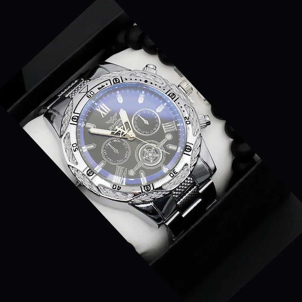3Pcs Set Punk Style Big Dial Men Quartz Watches Casual Luxury Top Quality Men's Wristwatch With Bracelets relogios masculino+Box