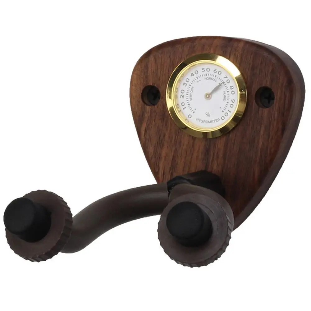 

Guitar Hook Wall Mount Hanger With Hygrometer Creative Wooden Display Rack Violin Bass Universal Bracket