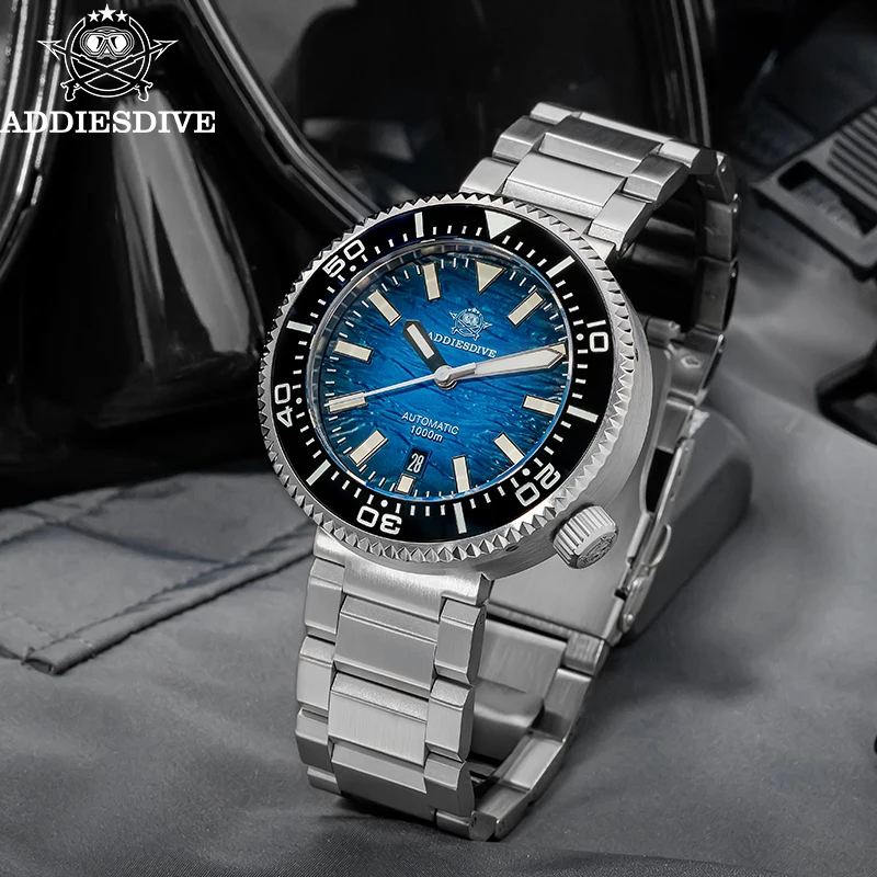 Addiesdive-男性用自動機械式ダイビングウォッチ,セラミックベゼル