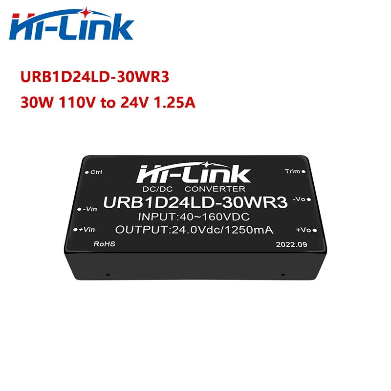 

Hi-Link от производителя URB1D24LD-30WR3 New 30W 110V до 24V 1.25A DC, преобразователь 91%, эффективный интеллектуальный модуль источника питания