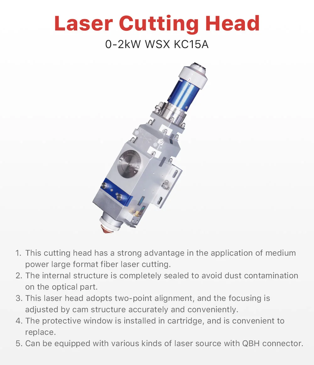 Ultra rayc 0-2kw wsx kc15a faserlaser schneidkopf manueller schneidkopf 2000w zum metalls ch neiden cl100 fl125 schnitts telle qbh – Detail 1