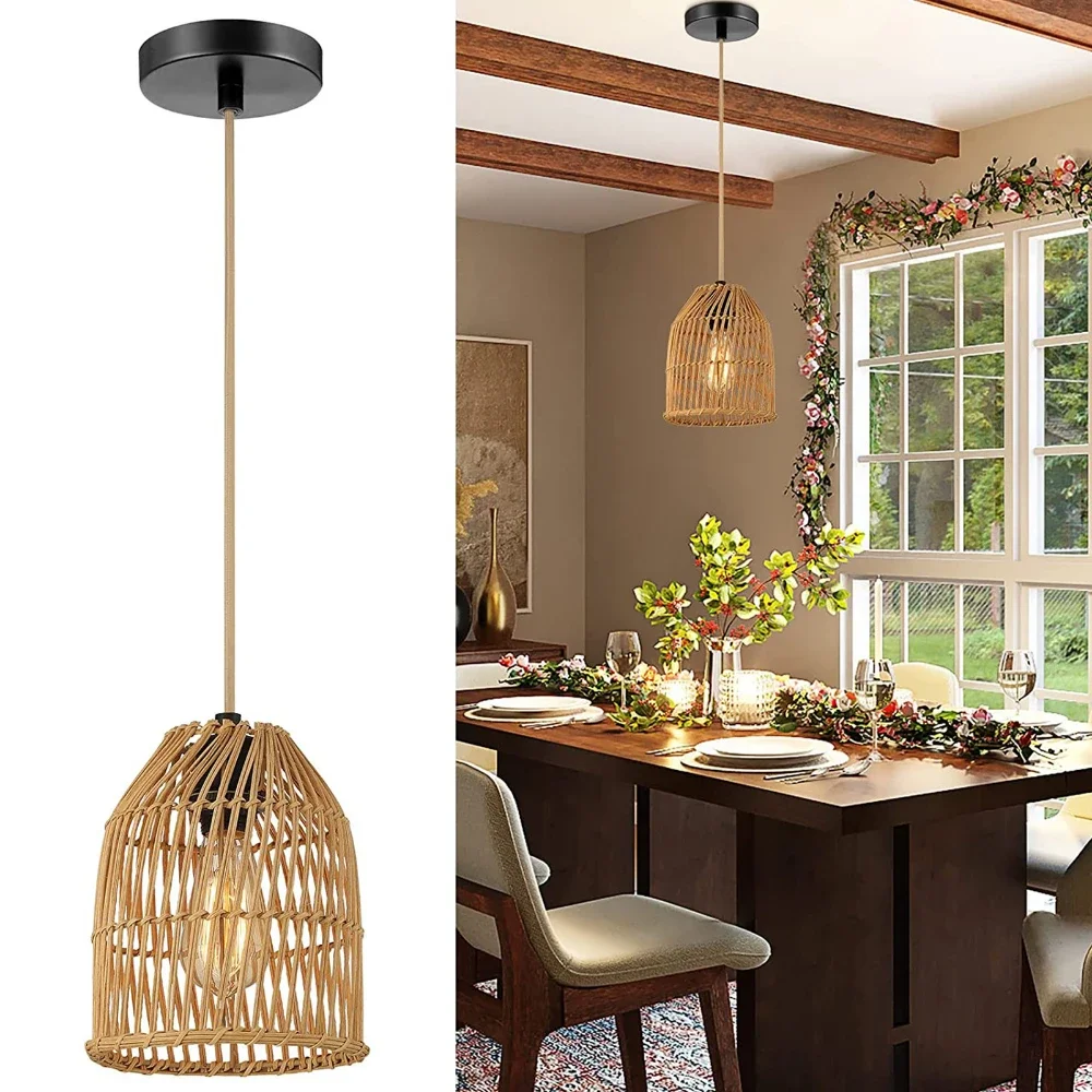 Spain Classical Sisal Rope Pendant Lamp E27 Hanging Light Retro Antique Industrial Lamp Chandelier Iron Candle Chandelier Light