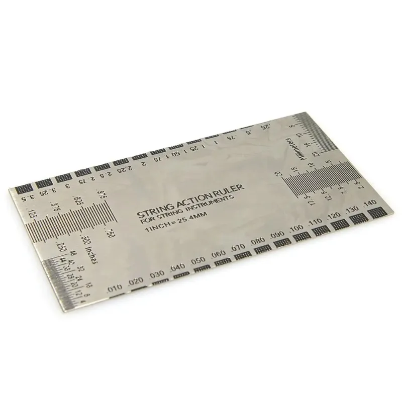 Silver Guitar Bass, Stainless Steel String Ruler, Specialized Care Device for Cleaning and Maintenance of Strings, Cleaning