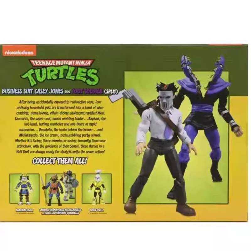 Pack 2 figurines Neca TMNT Business Suit Casey Jones & Foot Soldier (Split) Collection tortues ninja - Jeux & Jouets