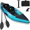 13'6”/11' Inflatable Recreational Kayak - 2 Person with Drop Stitch Floor and Accessories Including Kayak Seats with High 1