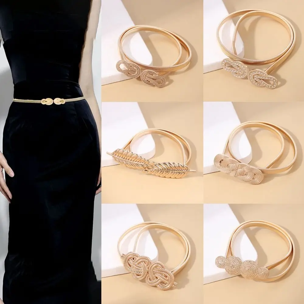 

Sweater Decorative Gold Elastic Waistband Retro Elastic Buckle Clothing Supplies Dress Belt Elegant Waist Belt Women