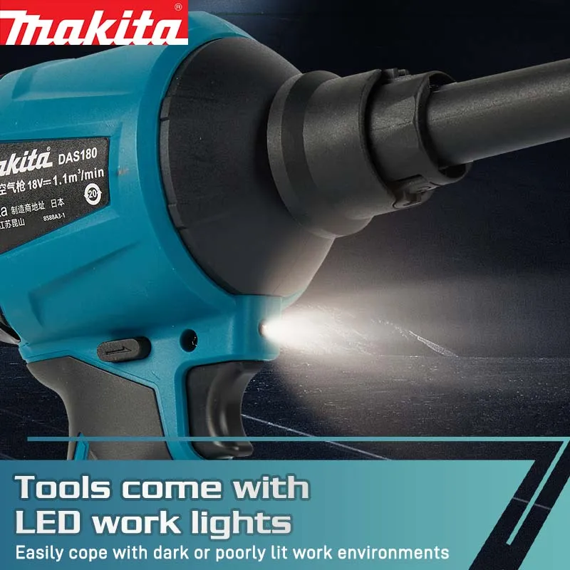 MakitaDAS180 charging dust blower brushless electric air blower pneumatic air gun 18V dust collector 4