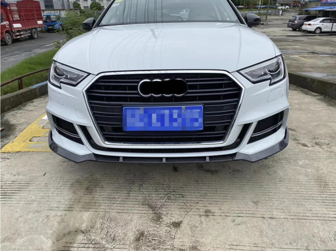 아우디 A3 8V S3 S-라인 2017 2018 2019 2020 자동차 프론트 범퍼 스플리터 립 스포일러 디퓨저 가드 바디 키트 커버 튜닝 3개