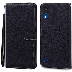 Leather Flip Wallet Case with Soft Silicone Back Cover and Coque s for ZTE Blade A51 Lite (Black)