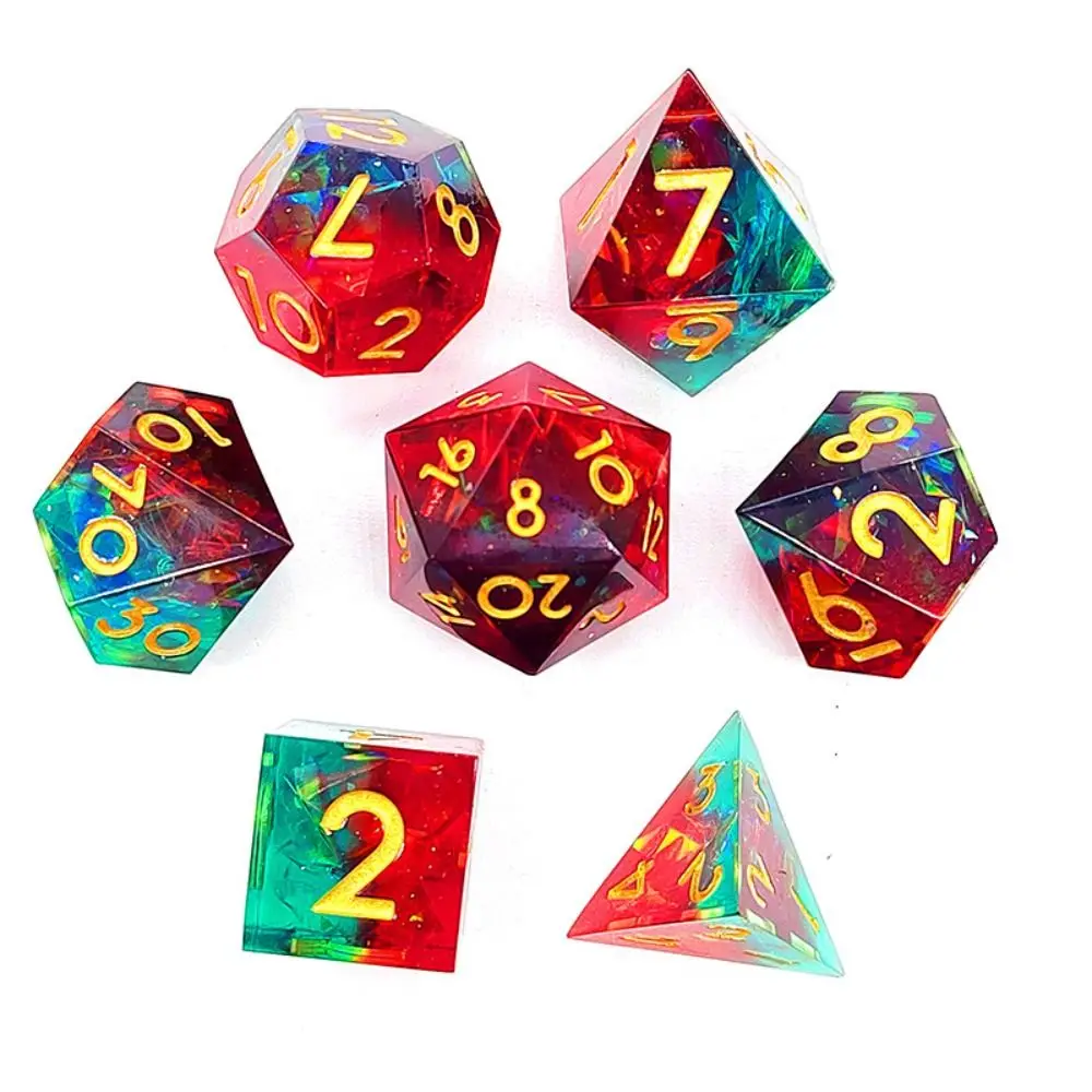 

7Pcs/set Digital Dice Resin Dragon Table Entertainment Tarot Game Party Toys Polyhedral DND Dice Tabletop Role-Playing Ornaments