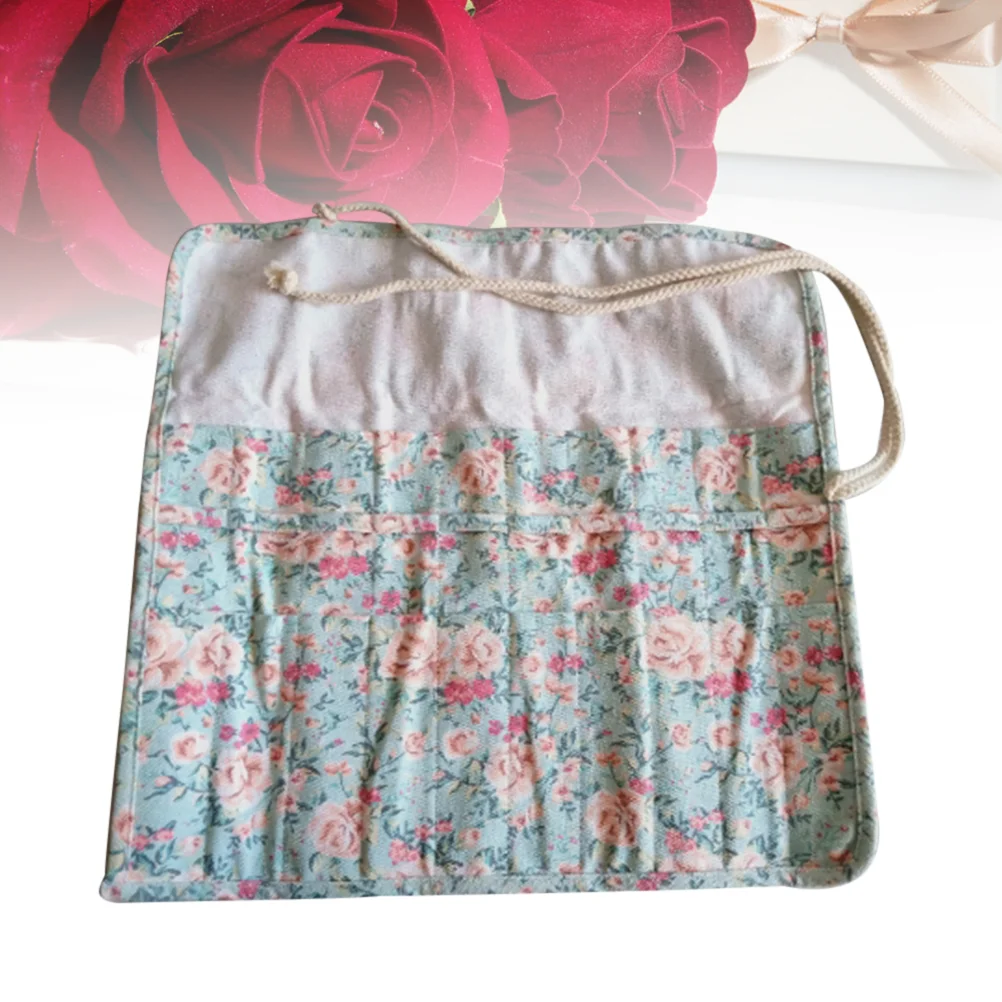 

Slots Paintbrush Case Durable Flower Pattern Washable Roll Up Organizers Pencils Storage Pouch for Graders Painting Girls
