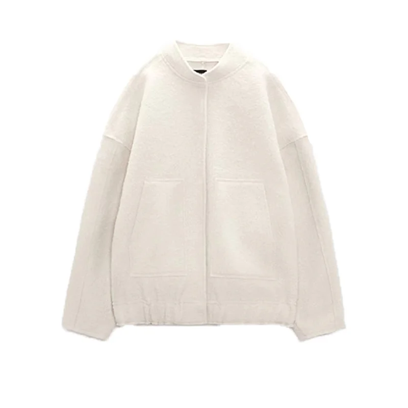 Women's Jackets With Buttons Bombers Grey Long Sleeve Coat Lady Warm With Pockets Outwear Jackets 2023 Spring Winter New