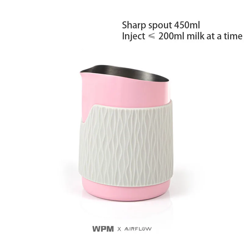 thumbnail image 1 of AIRFLOW y WPM café de marca compartida jarra de leche de 450 ml espumador para la leche taza inclinada accesorios de café, 1 of 5