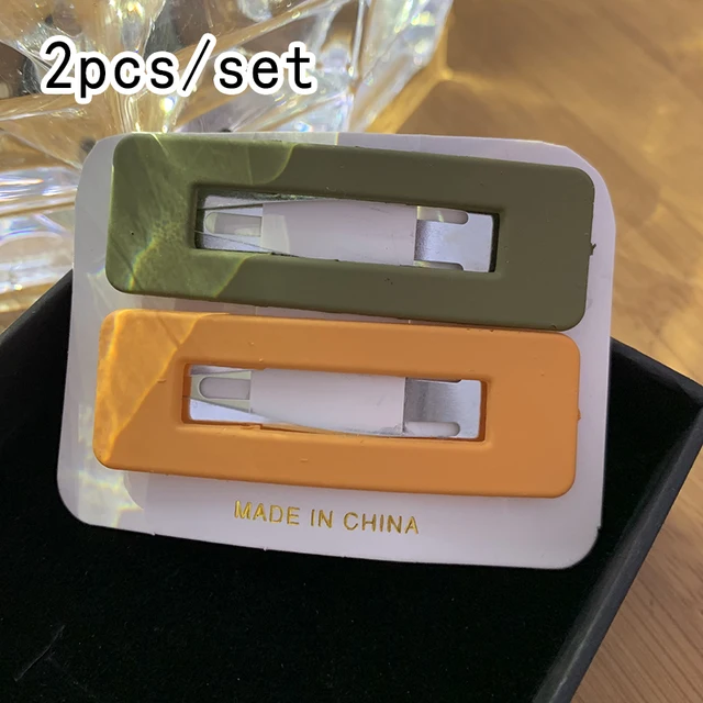 Hairpin Korean Simple Bb Clip Bangs Headdress Macaron Girl Hair Accessories Set Metal Hair Claws Ladies Hairgrip Headwear 2pcs