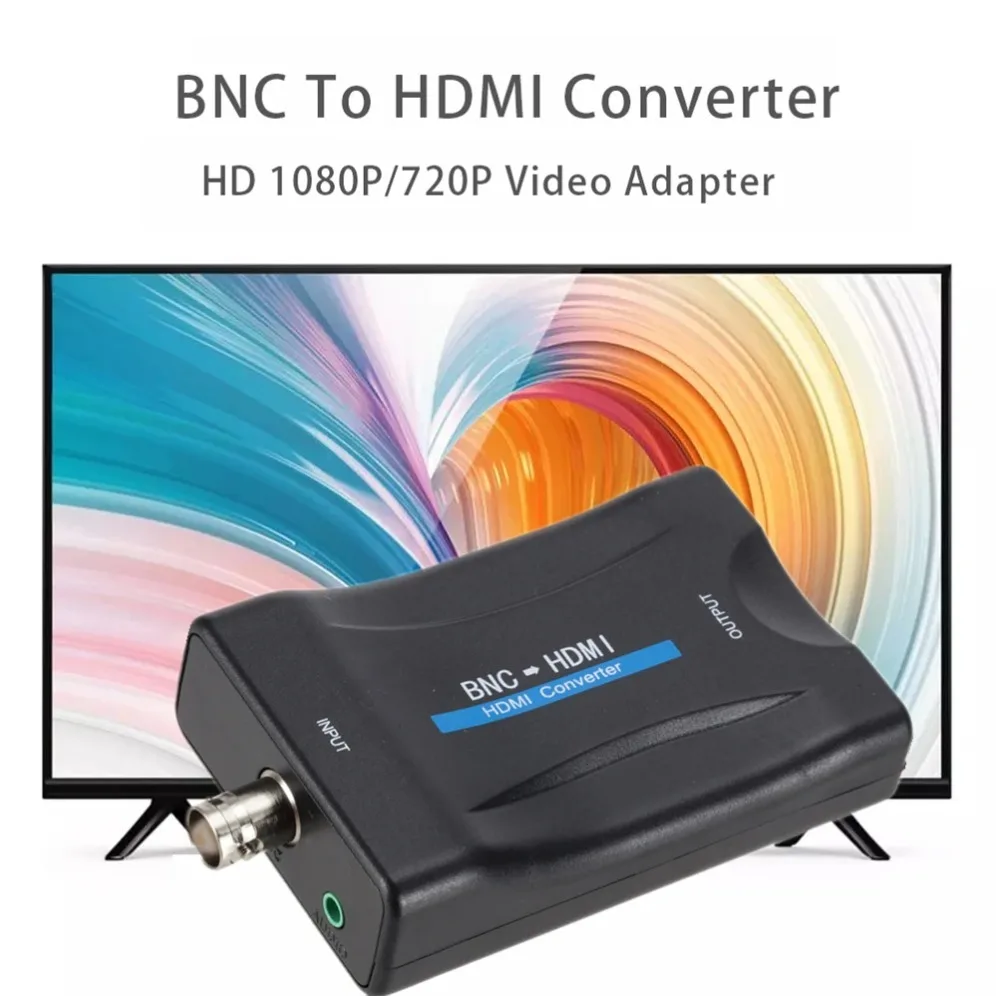 BNC to HDMI-Compatible Converter Adapter Female CVBS BNC HD Coax 1080P Output HD