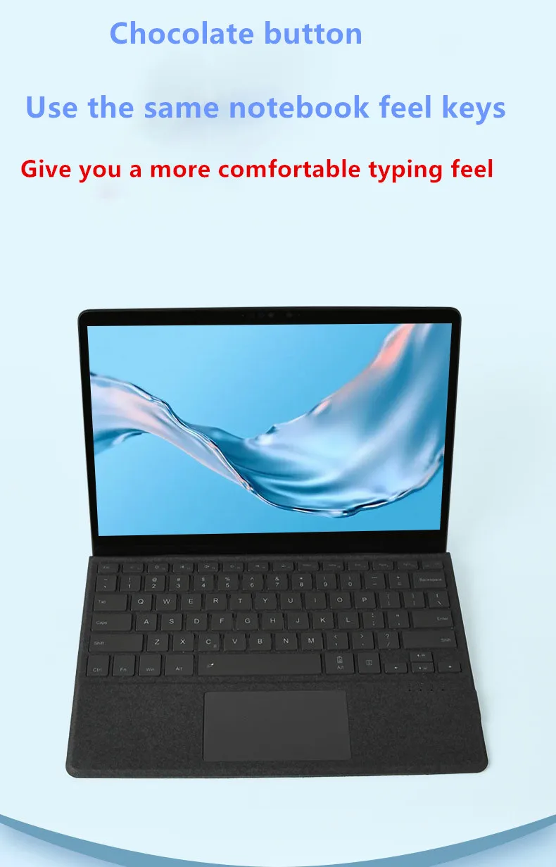 Wireless Keyboard Magnetic Bluetooth-compatible 5.1 7 Colors Backlit Trackpad Keypad for Microsoft Surface Pro 8/9/11/X