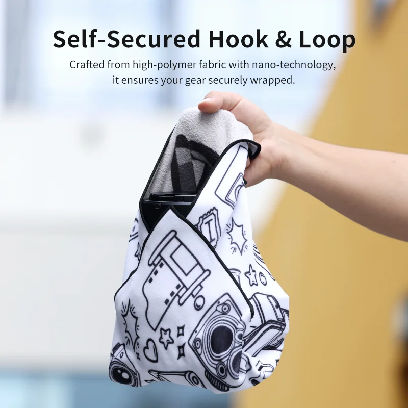 Ulanzi Protective Wrap for Camera Lenses Handheld Stabilizers Tablets Self-Secured Hook & Loop Double-Sided Printing Magic Cloth