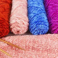 5PC 100g/Roll Velvet Yarn Polyester Blended Cotton Chenille Crochet Knitting Yarn Soft Yarn Thread Thick Scarf DIY Hand-Knitted 2