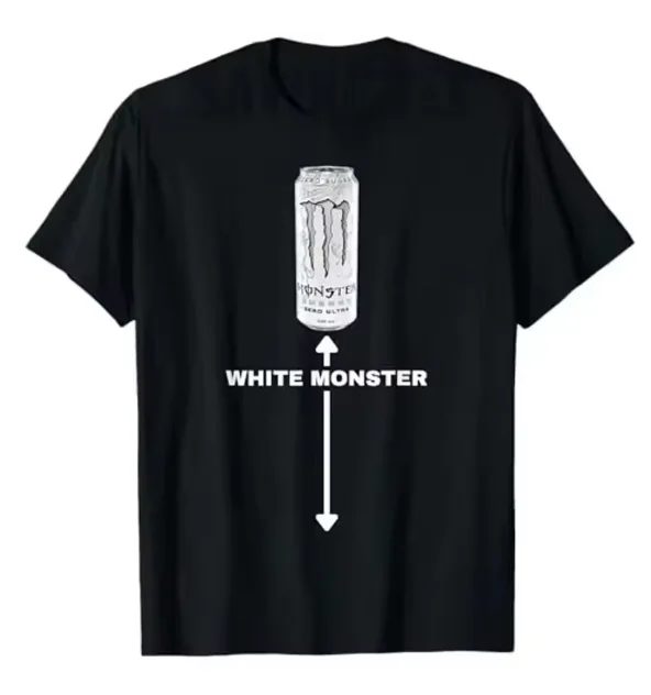 2026 White New Monster Fun Printed Meme T-shirt for Men 100% cotton T-shirt Short-sleeved T-shirt Retro Fashion top 1