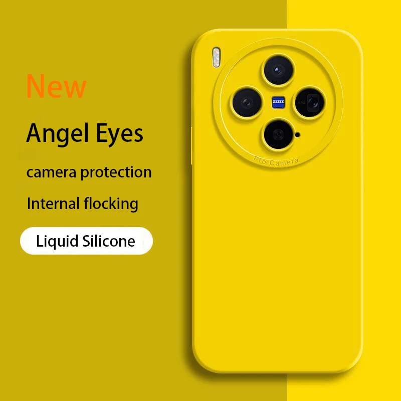 Luxury Camera Protection Phone Case - Soft Liquid Silicone Angel Eye Back Cover