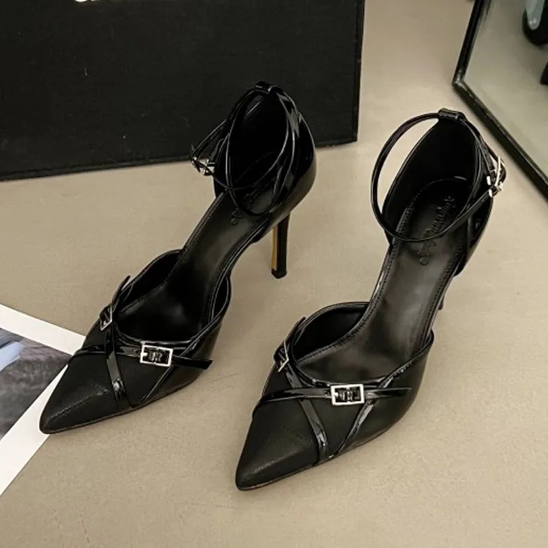 In New 2024 Fashion Buckle Sexy Ladies Pumps Shoes Pointed  display picture 1
