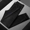 Black Gray Jeans Men's Thick Autumn 2024 New Denim Clothing Casual Stretch Slim High-End Fashion Brand Trousers 4