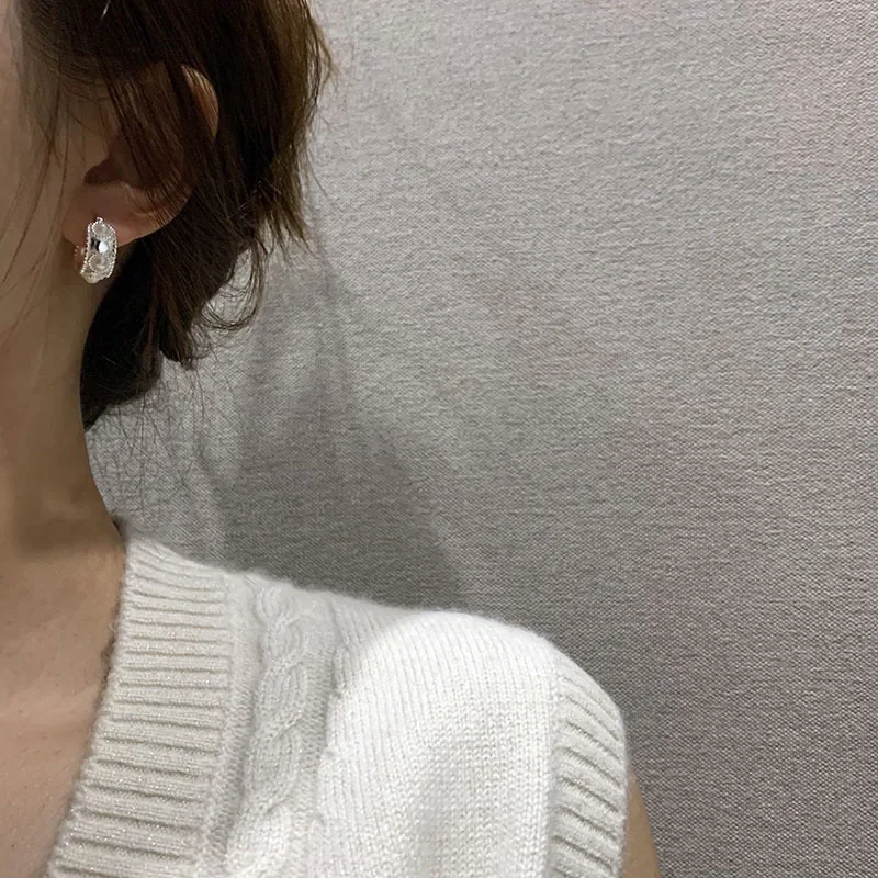 PONYKISS 925 فضة اللؤلؤ حبة جولة هوب أقراط للنساء...