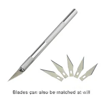 Non-Slip Metal Scalpel Knife Tools Kit Cutter Engraving Scalpel Knives With 5pcs Blades Phone Paper DIY Cutting Tool Accessories 3