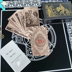 Rose Gold Tarot Card Set Table Game 12*7cm Paper Guide  Divination Forecast Waterproof and Wearable High-end 80pcs Astrology