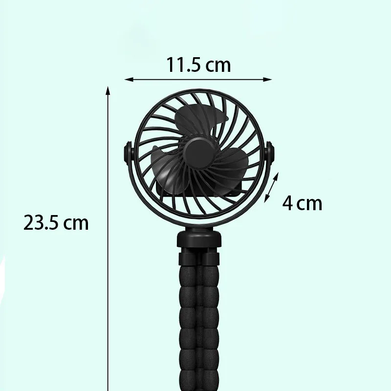 3 Gears Adjustable Portable Octopus Deformable Small Fan 360&deg; Shaking Head Folding Handheld Fan Outdoor USB Charging Desktop