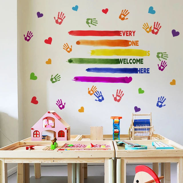 2 Pçs Grande Árvore Inglês Carta Pré-escolar Dos Desenhos Animados Adesivo  De Parede Sala Estar Quarto Estudo Fundo Da Parede Decoração Da Parede  Adesivo - Papéis De Parede - AliExpress