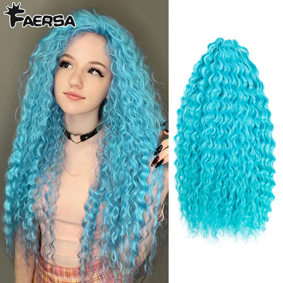 Ariel-Xs Curl Hair Water Wave Twist Crochet Hair Synthetic Deep Wave Braiding Hair Extension Ombre Blonde Pink Braid Hair Faersa