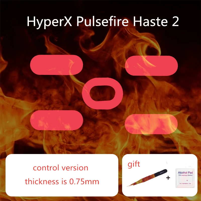 Mouse Skates para Hyperx Pulsefire Haste Mouse Feet Control Velocidade Versão Ice Ratos Desliza 075 mm de Espessura Conjunto Conjuntos - Imagem 4