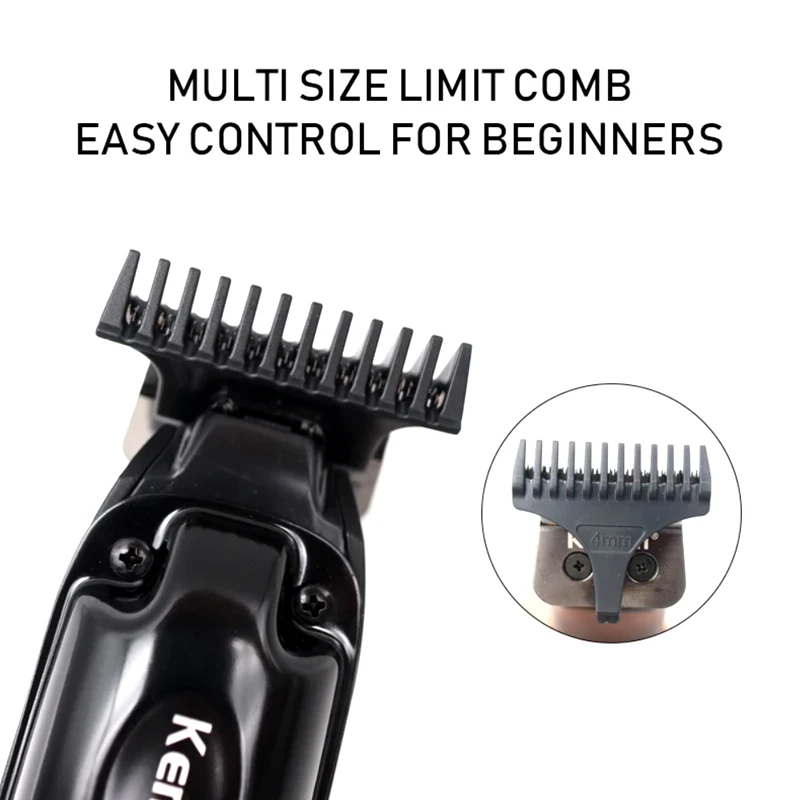 Kemei KM-1579 Electric Hiar Clipper Professional Cordless Hair Trimmer Barber USB Rechargeable Haircut Machine Mens Clipper 2