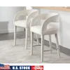 Modern Velvet Counter Height Bar Stools Set of 2 Comfortable Upholstered Stools with Back Armrest Metal Footrest Kitchen Cafe 1