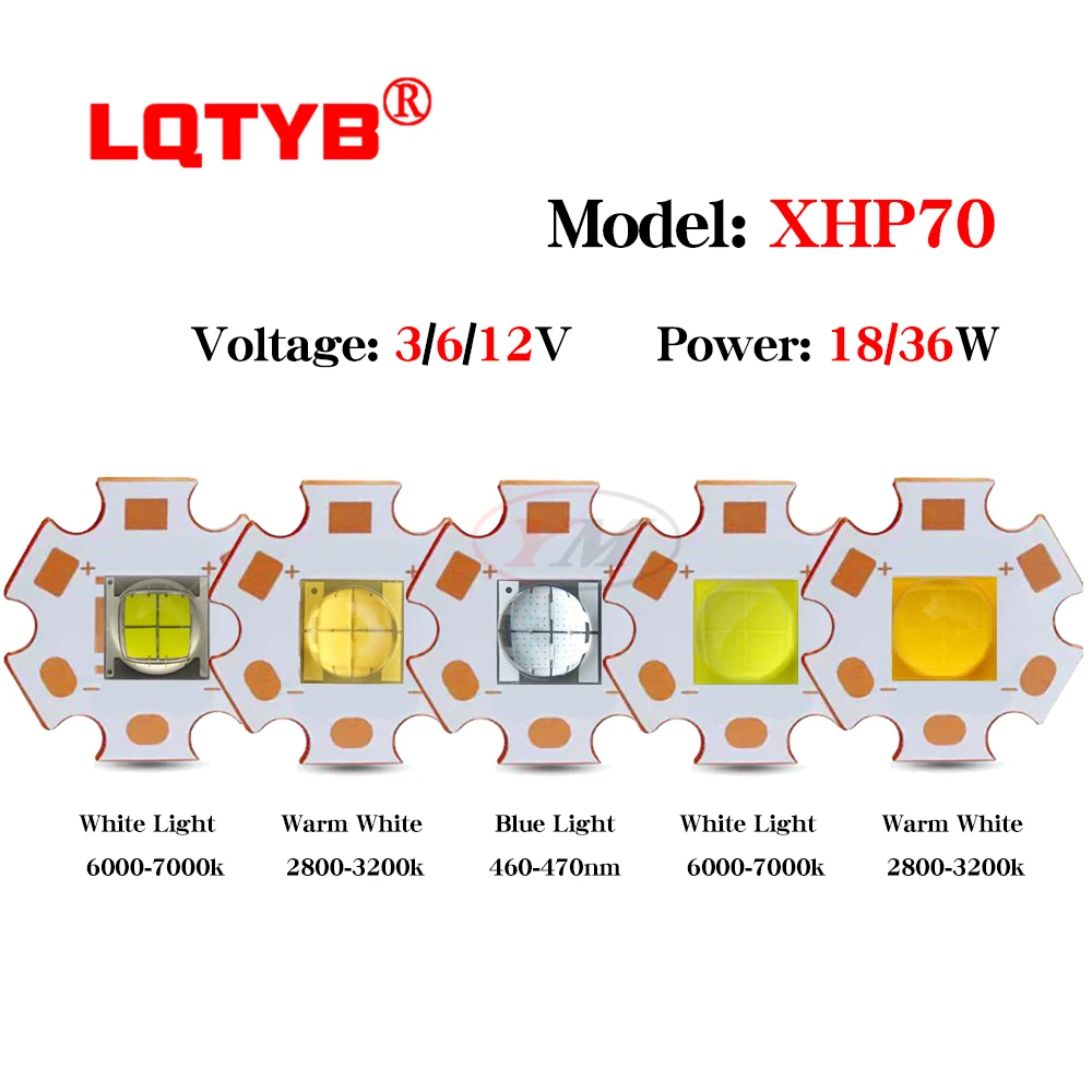 LED Flashlight DC3V/6V/12V XML2 T6 XHP70 XHP90 LED COB Replace CREE 18W 36W 45W 50W For Flashlight Car Light Diving Light Source