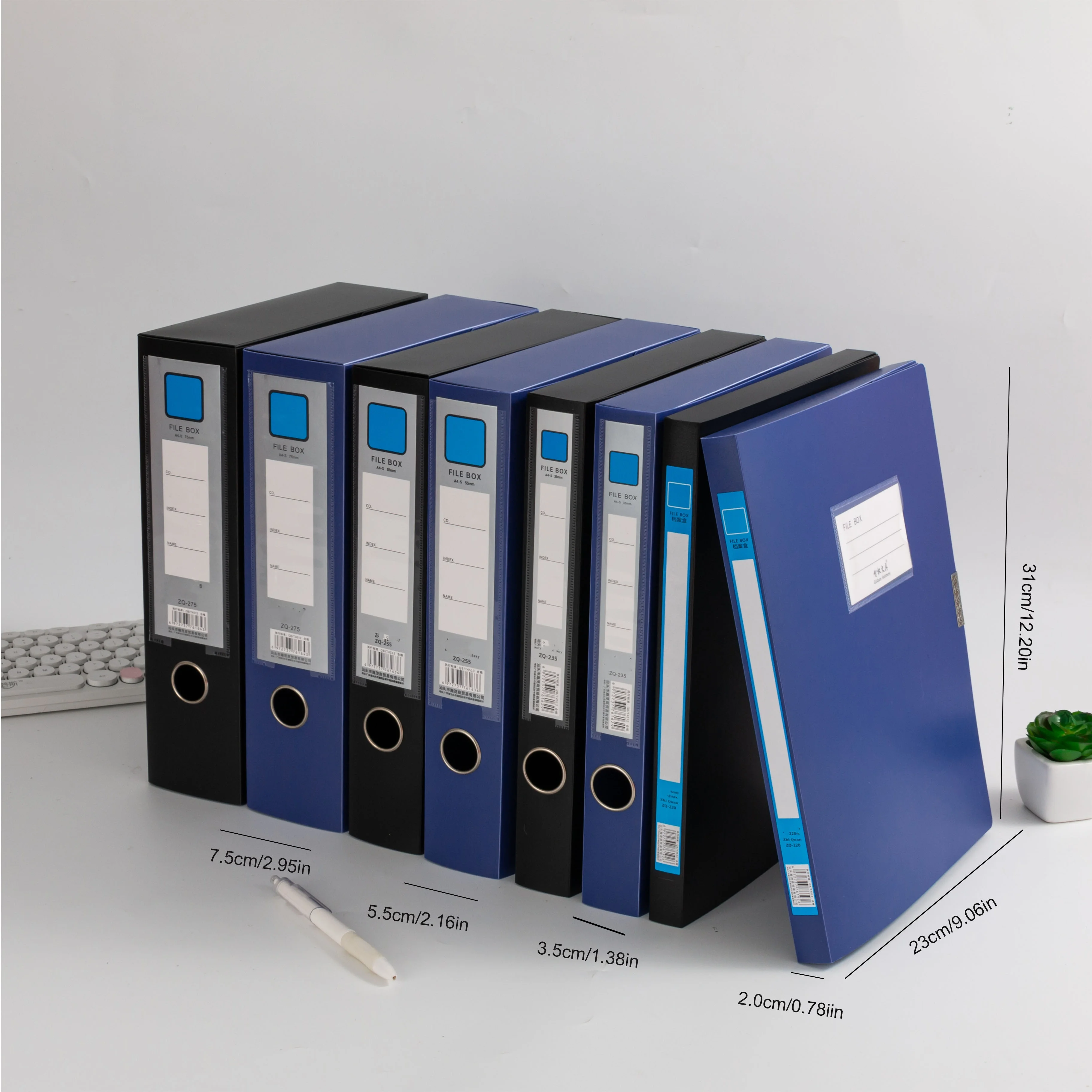 3-Pack Foldableable Storage File Box Classification Storage Document Information Contract Copy Office Essential Supplies - 2