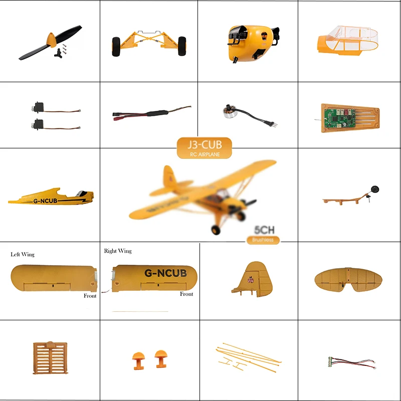 Park10 toys J3-CUB RC Airplane Spare Parts Wheels Motors fuselage wings Accessories