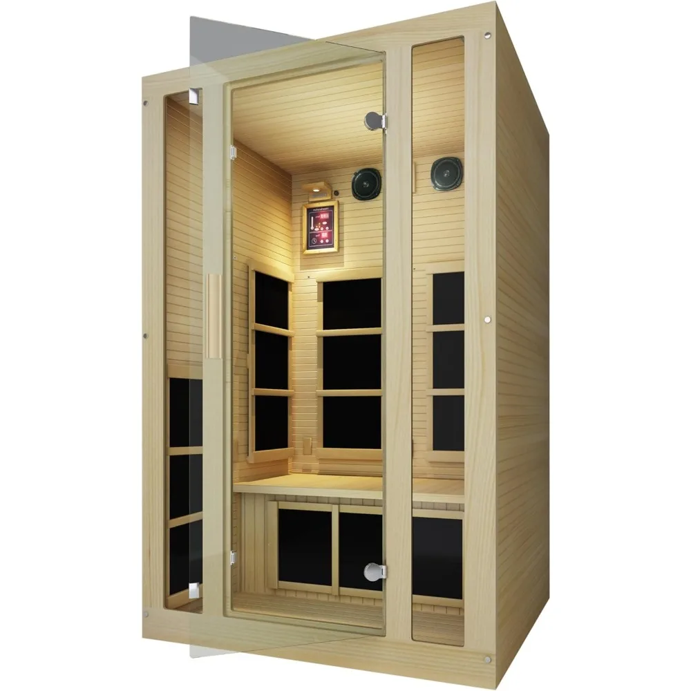 2 Person Canadian Hemlock Low EMF Far Infrared Saunas,  portable sauna steam spa, sauna rooms 2