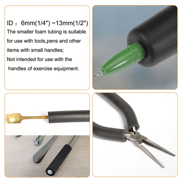 1Meter Black NBR Sponge Foam Rubber Tube Fitness Equipment Handle Bars Thermal Insulation Pipe Pipeline Holder Protective Sleeve 5