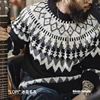 Maden Vintage Heavyweight Fair Isle Icelandic Sweater Round Neck Jacquard Bottom Knitwear Thickened Warm Pullovers for Christmas 2